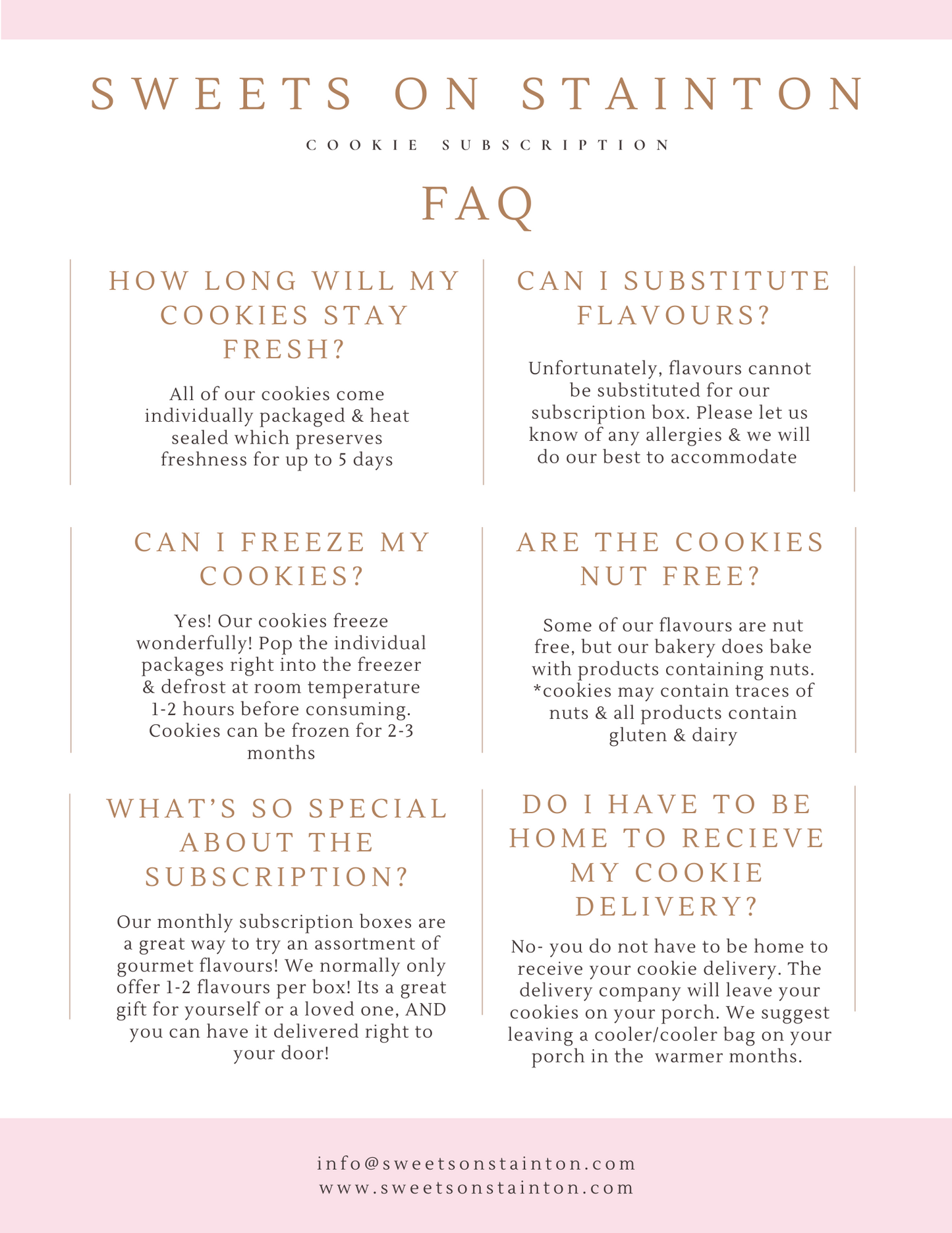 Monthly Cookie Subscription